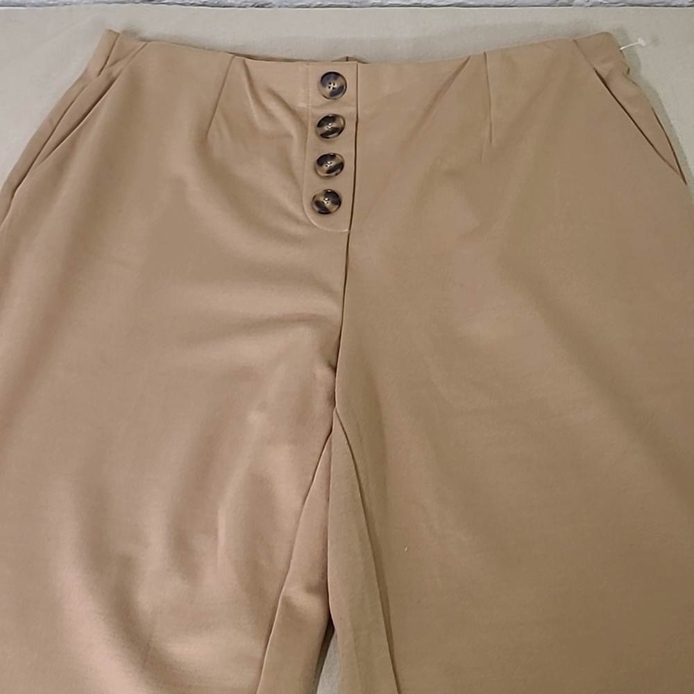 Jules and Leopold Stretch High Waist Wide Leg Sz XL Tan - Picture 2 of 7